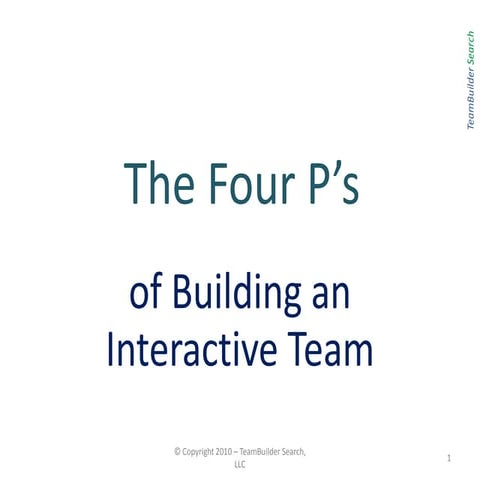 Four p's of building an interactive marketing team ohio web leaders presentation
