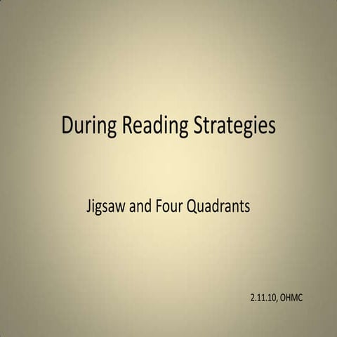 Four quadrants and jigsaw presentation