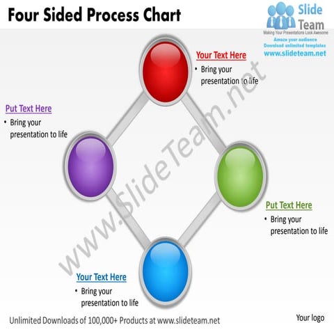 Four sided process chart powerpoint templates 0712