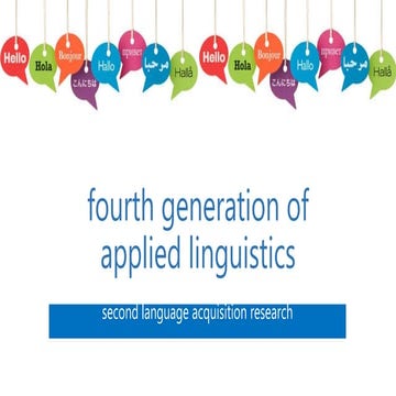 Fourth generation of applied linguistics