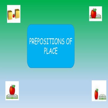 Fourth grade prepositions of place