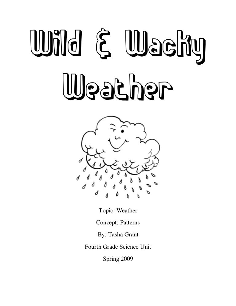 Fourth Grade Worksample Weather Unit