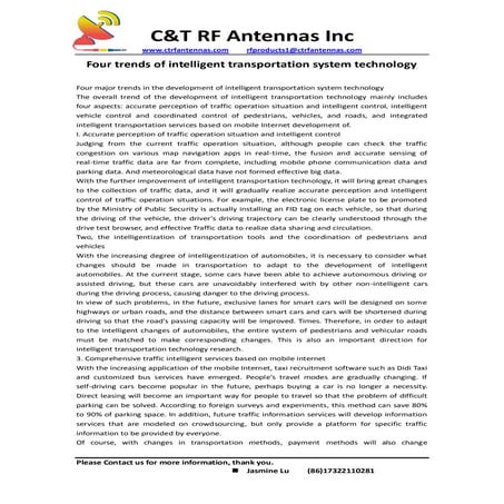 Four trends of intelligent transportation system technology -- C&T RF Antenna...