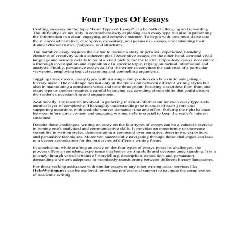 Four Types Of Essays
