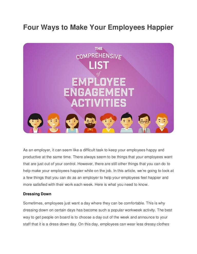 Four ways to make your employees happier