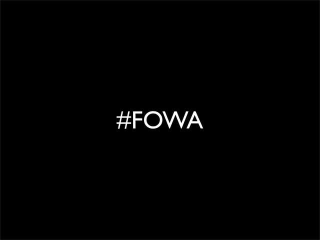 FOWA2013: The rise of single page applications