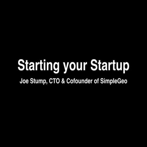 Starting your Startup
