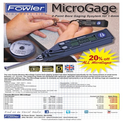Fowler micro gage-flyer-0814 | PDF