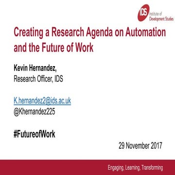 Automation, inequalities and the future of work