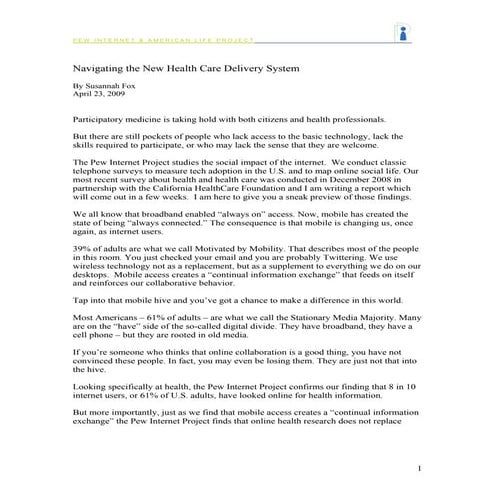 Navigating the New Health Care Delivery System