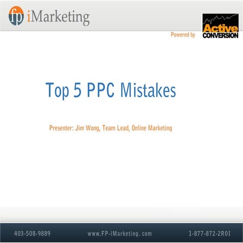 Top 5 PPC Mistakes