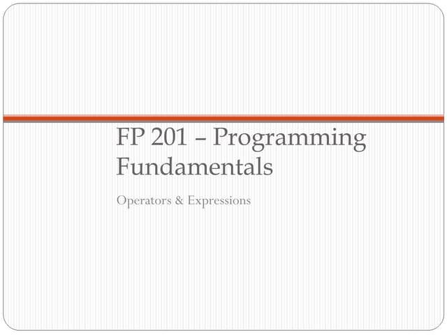 FP 201 Unit 2 - Part 3