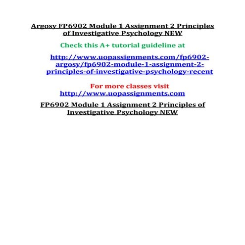 FP6902 Entire Course NEW