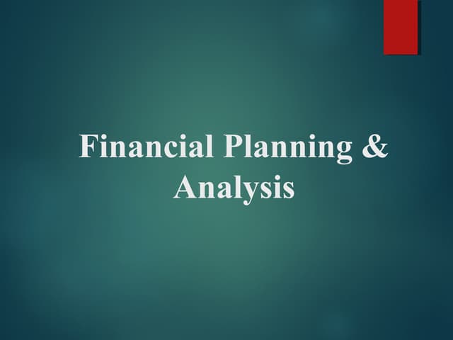 Financial planning and analysis (FP&A) | PPTX