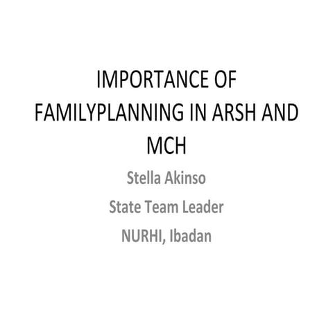 Importance of Family Planning