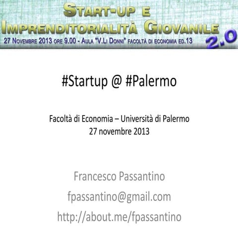 Startup: Terminologia, Ecosistema, Palermo