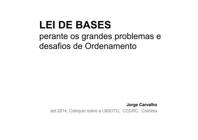 A nova legislação urbanística - Par...