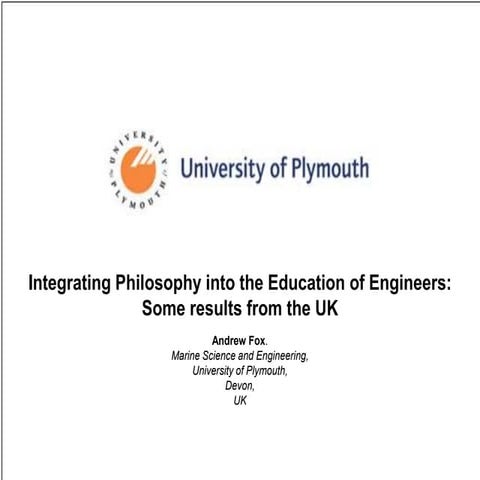 Integrating Philosophy into the Education of Engineers: Some results from the...