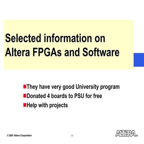 Altera FPGA Marketing Report