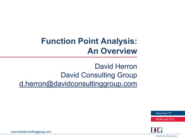 Function Point Analysis: An Overview