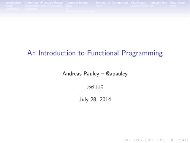 An Introduction to Functional Programming at the Jozi Java User Group