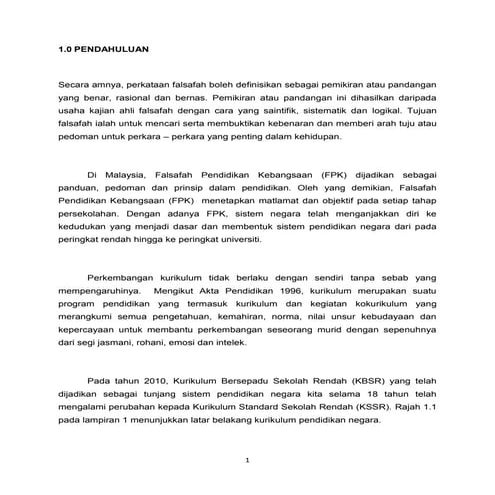 EDU 3101 Falsafah  Pendidikan di Malaysia 