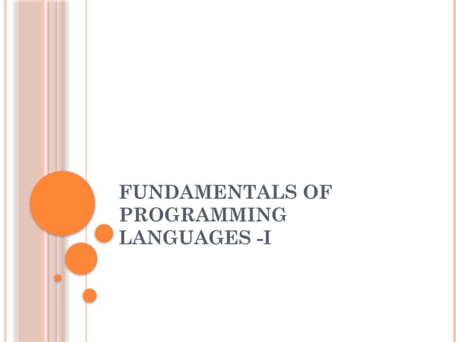 Fundamental of programming language and its free to all of you add some more ...