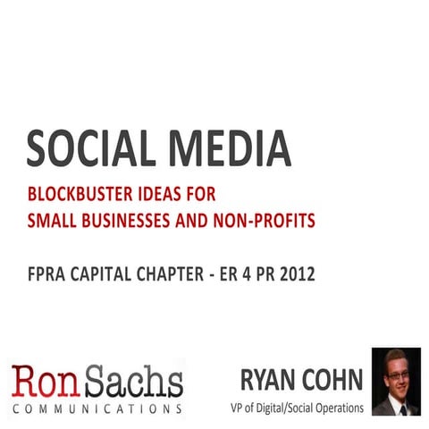Social Media for Small Biz and Non-Profits