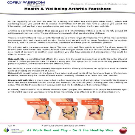 Fprm   arthritis factsheet