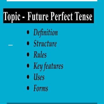 Future Perfect Tense - sample document ppt | PPTX