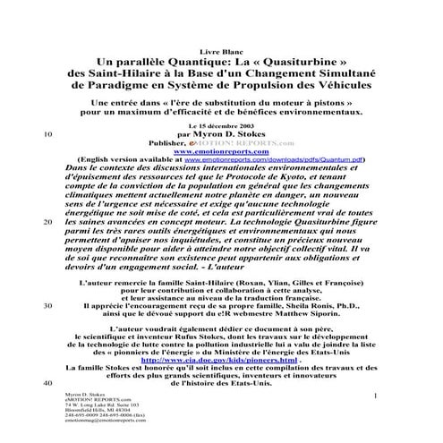 Un parallèle Quantique: La « Quasiturbine »