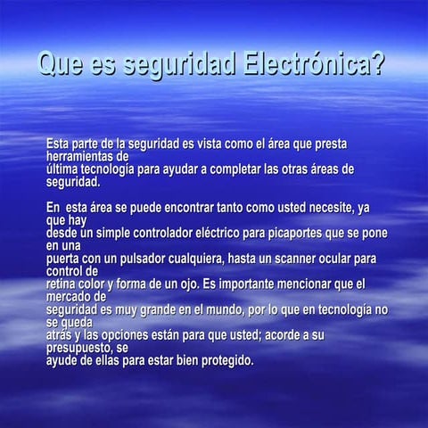 SEGURIDAD ELECTRONICA
