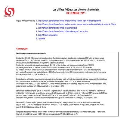 Les chiffres fédéraux des chômeurs indemnisés