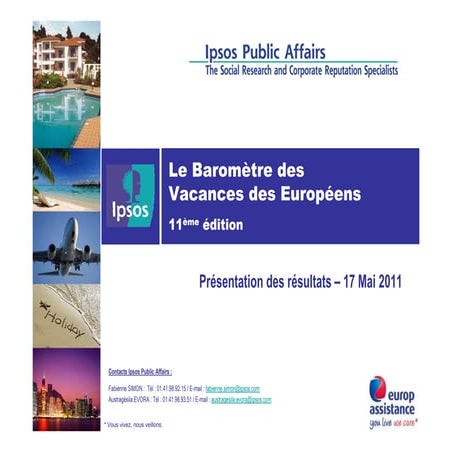 Baromètre des Vacances des Européens - Etude 2011