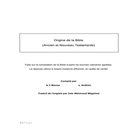 Les origines de la bible
