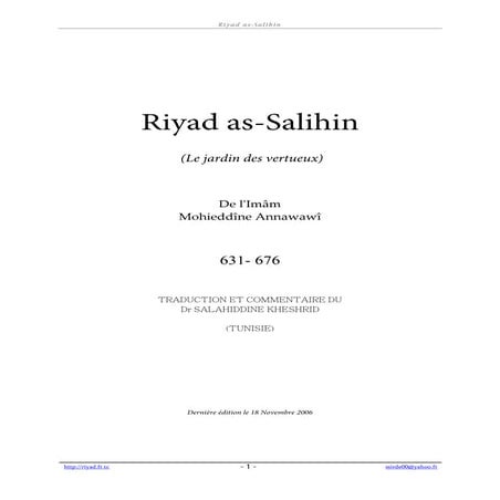 Fr jardindesvertueux kechrid (Riyad us Saliheen French)
