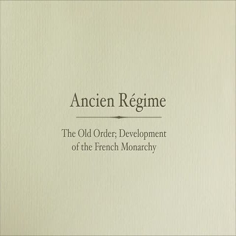 French Revolution; session i, Ancien Regime | PDF