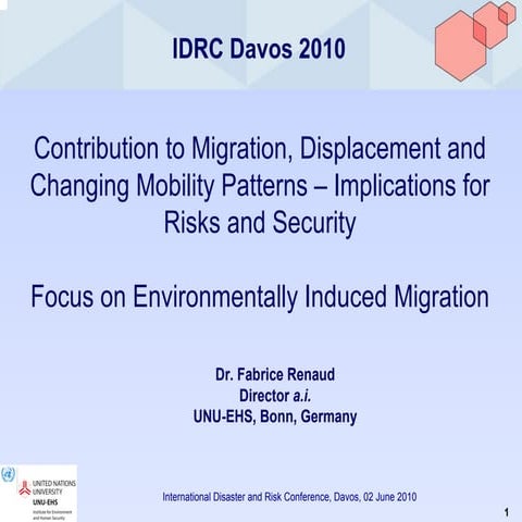 Contribution to Migration, Displacement an Changing Mobiltiy Patterns - Impli...