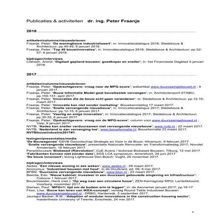 Fraanje Peter J. publicaties 2018-1988