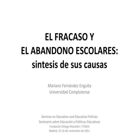 Fracaso y abandono escolar: síntesis de sus causas