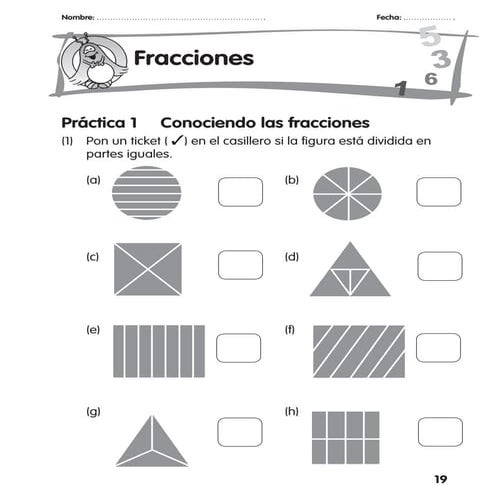 Hoja De Trabajo Para Representar Fracciones En Una Línea Numérica