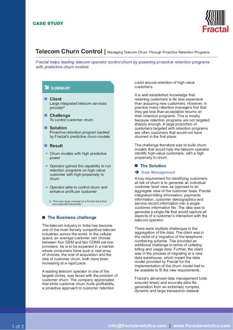 fractal analytics helps leading telecom operator control fractal analytics