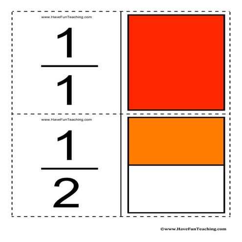 Fraction flash-cards