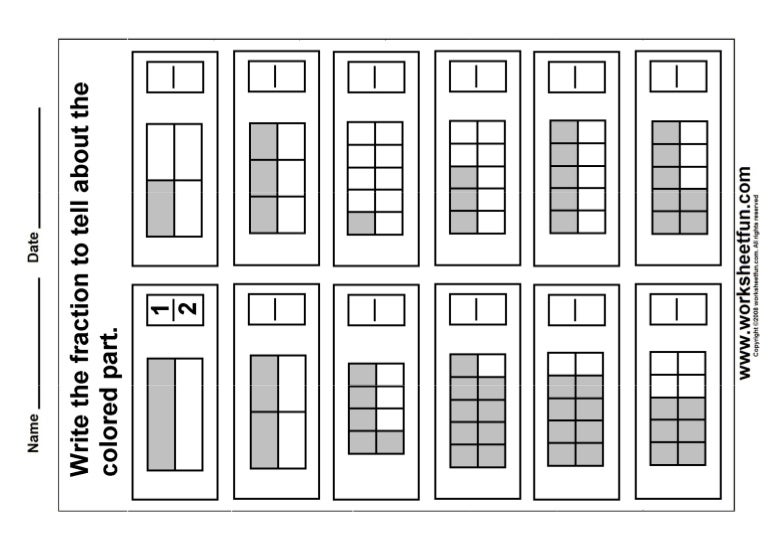 Fraction write worksheet 3