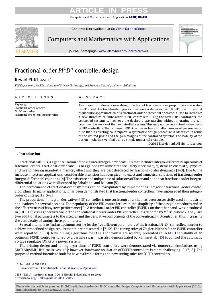 Fractional order controller thesis