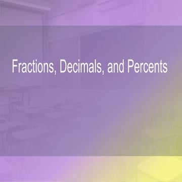 Fraction decimal percent conversion