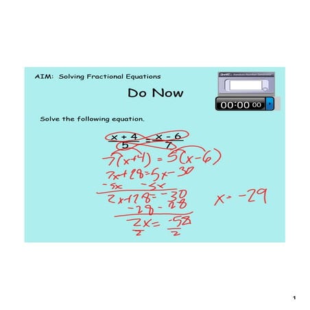 Fraction equations review