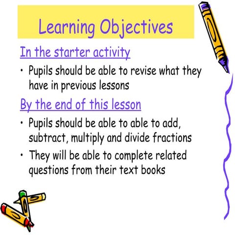 Objectives of fraction | PPTX