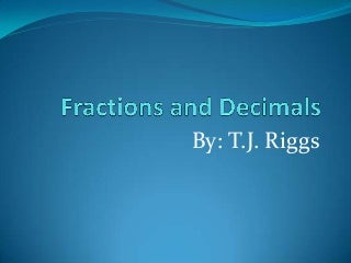 Fractions And Decimals