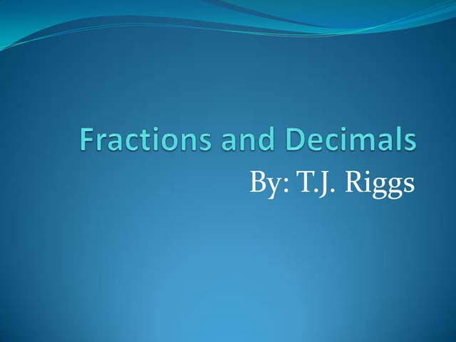 Fractions And Decimals